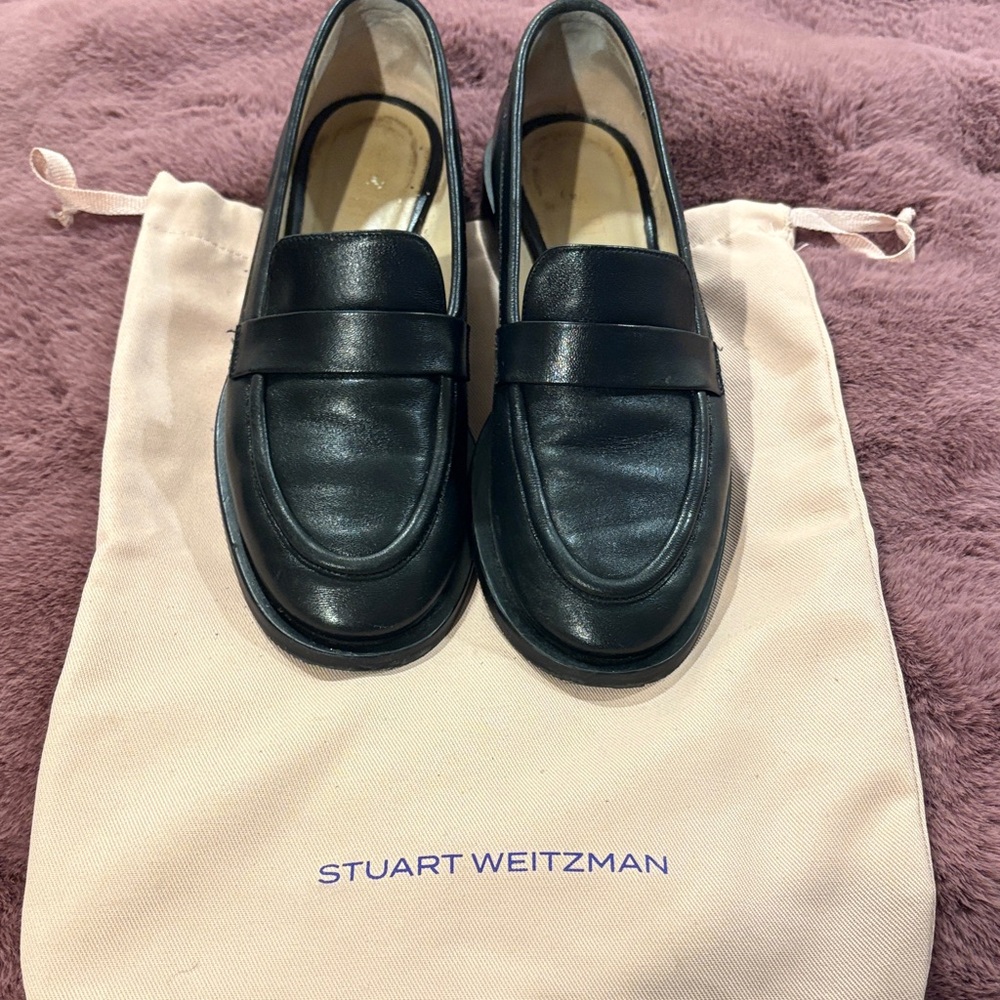 Stuart Weitzman Black Womens Loafers